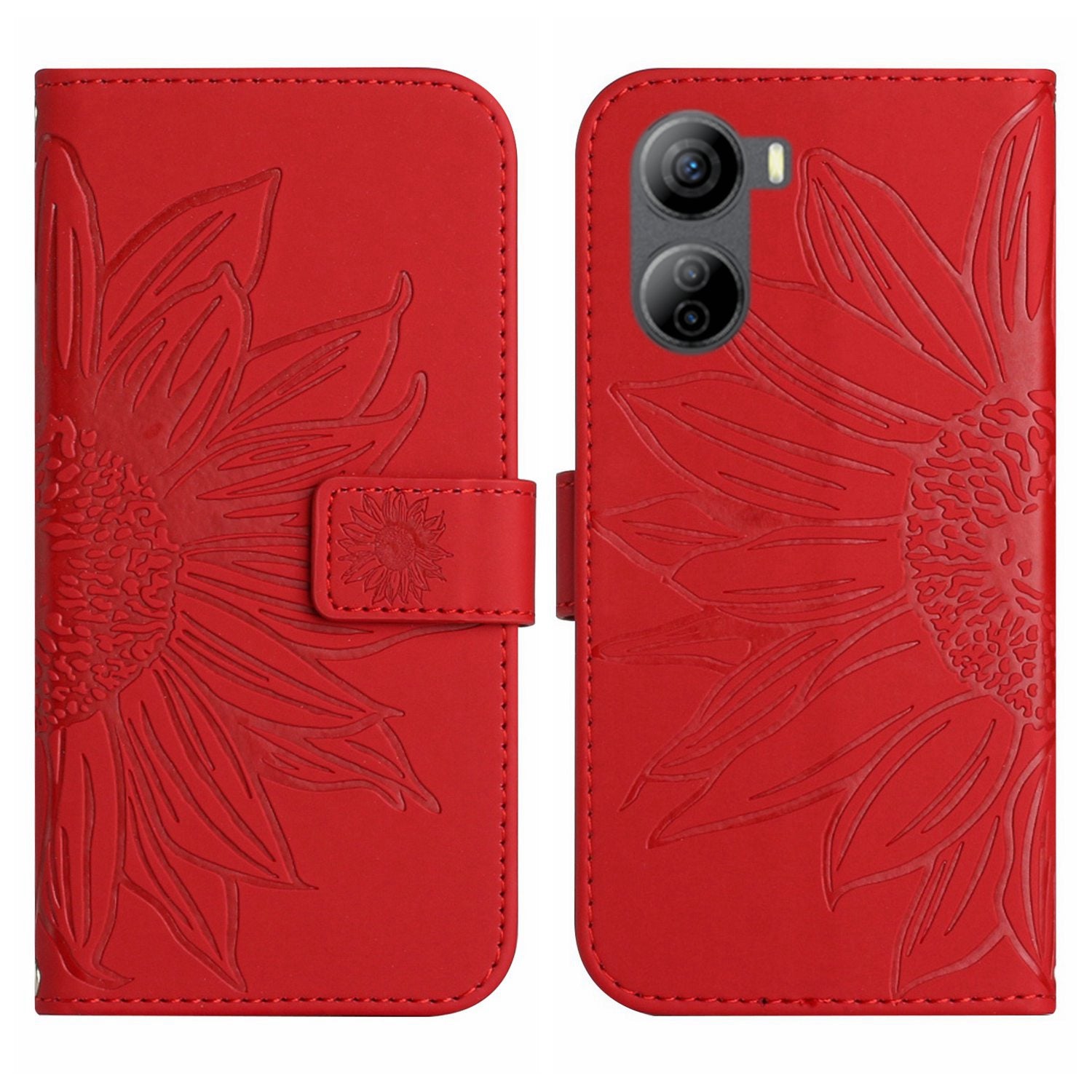 HT04 For ZTE Libero 5G IV Case Sunflower Imprint Phone Wallet Cover with Shoulder Strap - Light Purple HT04 For ZTE Libero 5G IV Case Sunflower Imprint Phone Wallet Cover with Shoulder Strap - Light Purple